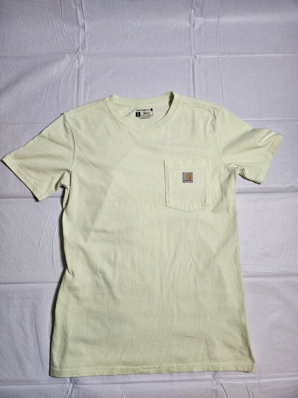 Carhartt K87 Women’s Small 4-6 Green Loose Fit Pocket T Shirt Workwear